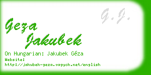 geza jakubek business card