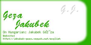 geza jakubek business card